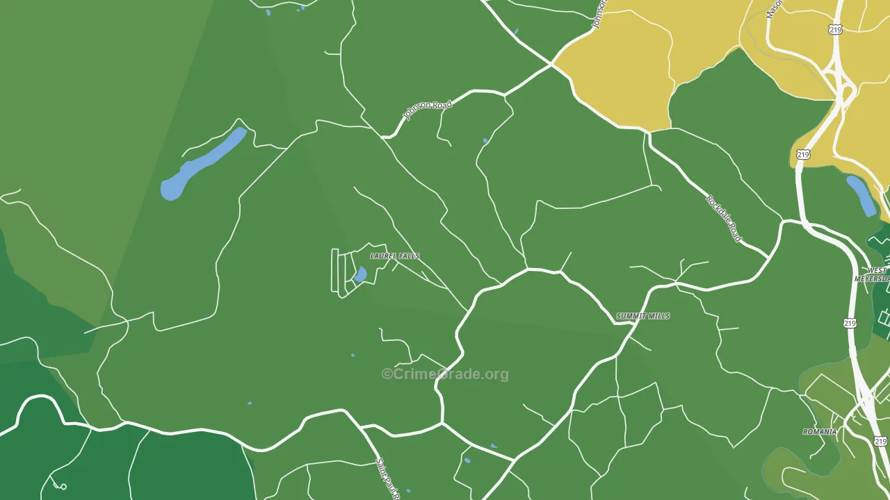 Summit Mills, PA Map of Vehicle Theft Rates