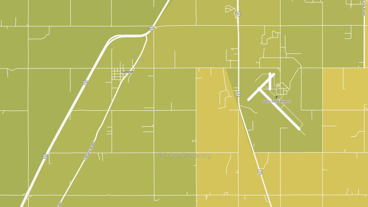 Summit, OK Map of Vehicle Theft Rates