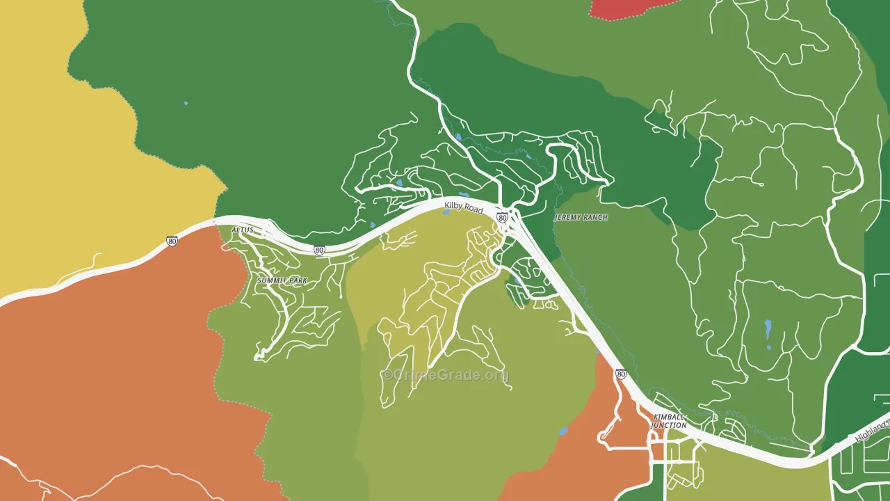 Summit Park, UT Map of Vehicle Theft Rates