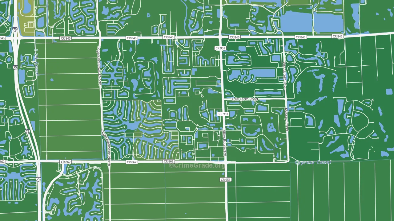 Summit Place in Naples, Naples, FL Map of Vehicle Theft Rates