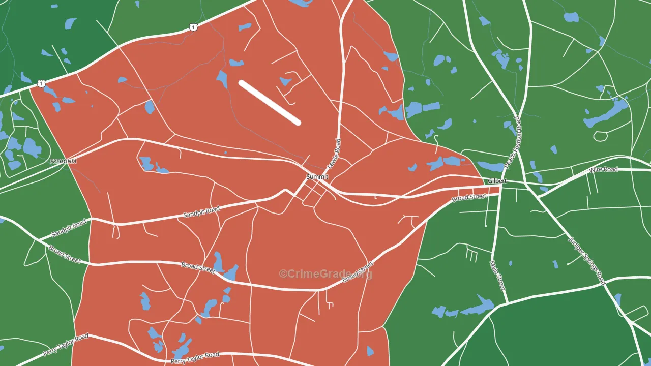 Summit, SC Map of Vehicle Theft Rates