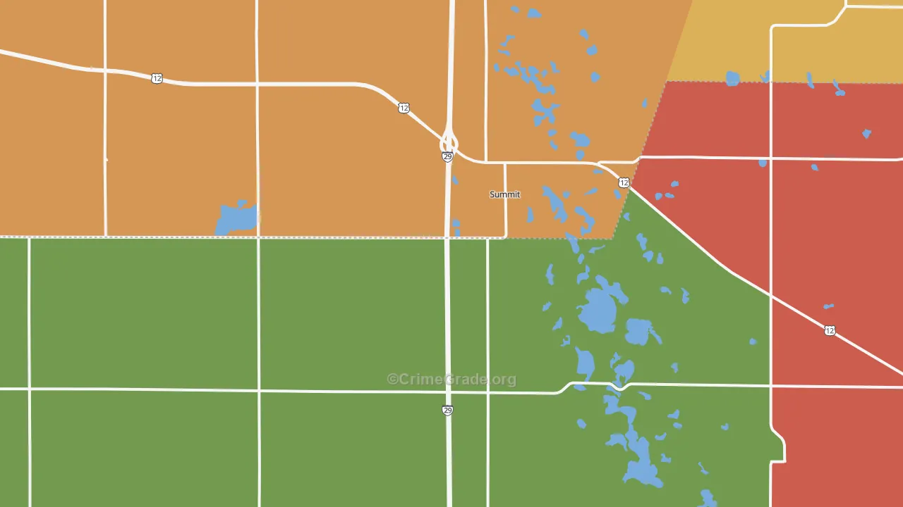 Summit, SD Map of Vehicle Theft Rates