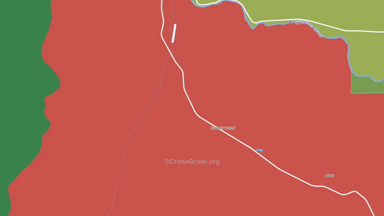 Summit Valley, MT Map of Vehicle Theft Rates