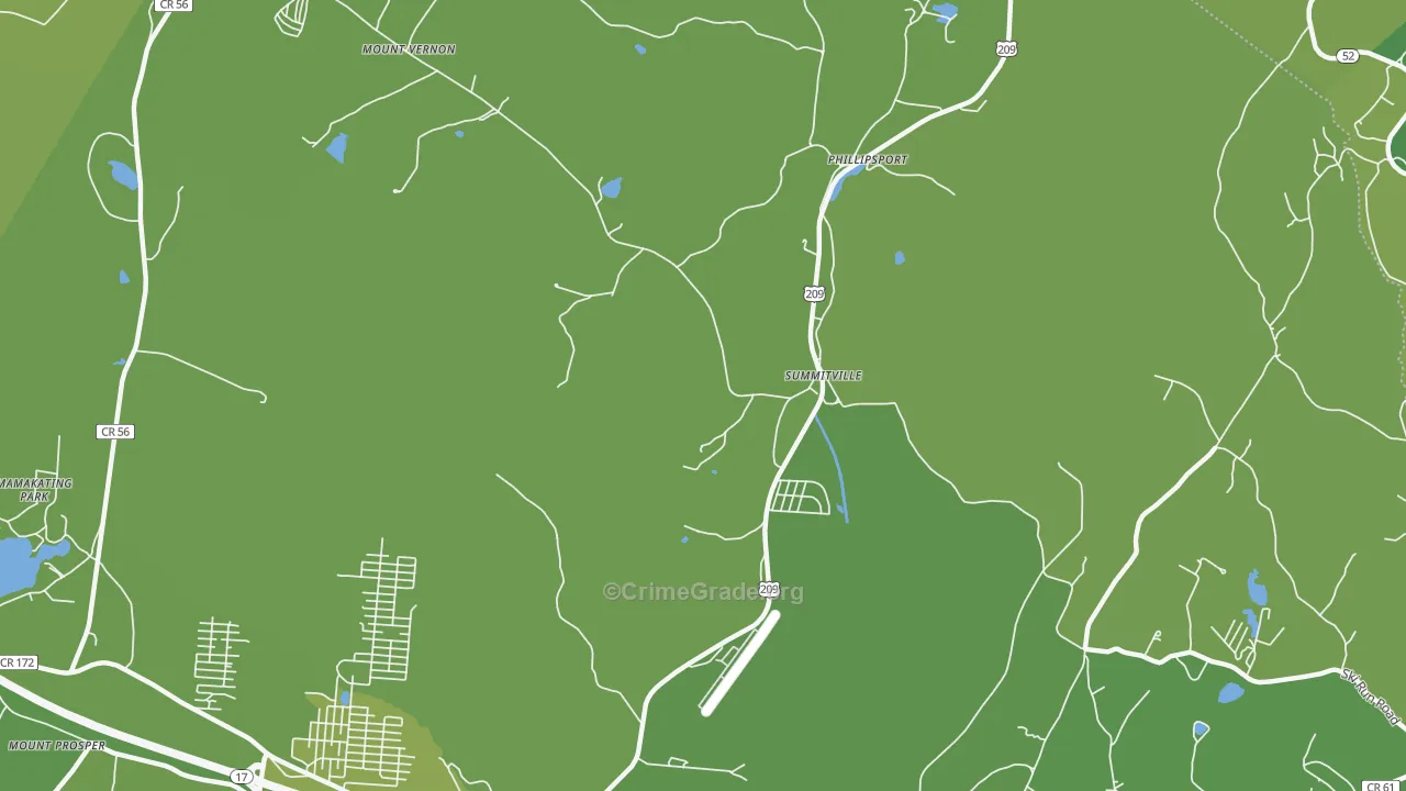 Summitville, NY Map of Vehicle Theft Rates