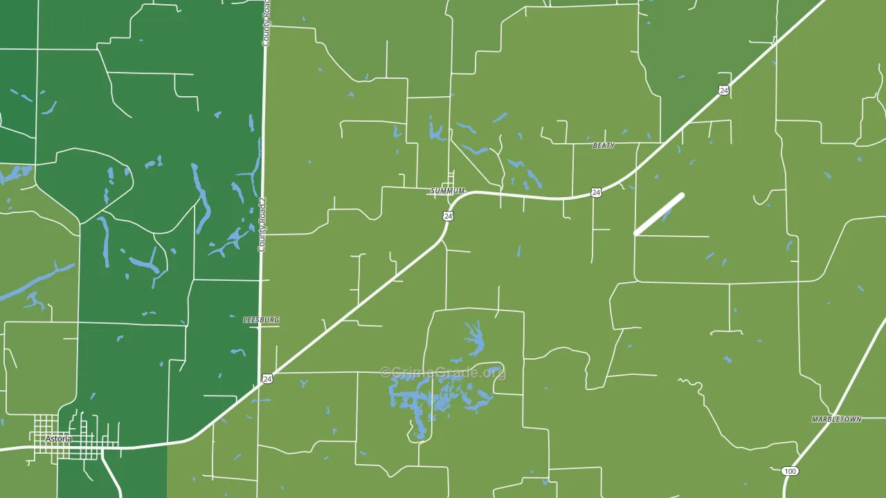 Summum, IL Map of Vehicle Theft Rates