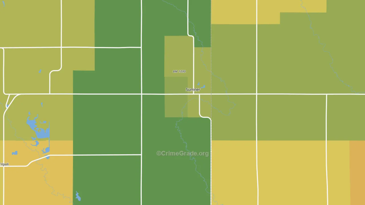 Sumner, IA Map of Vehicle Theft Rates
