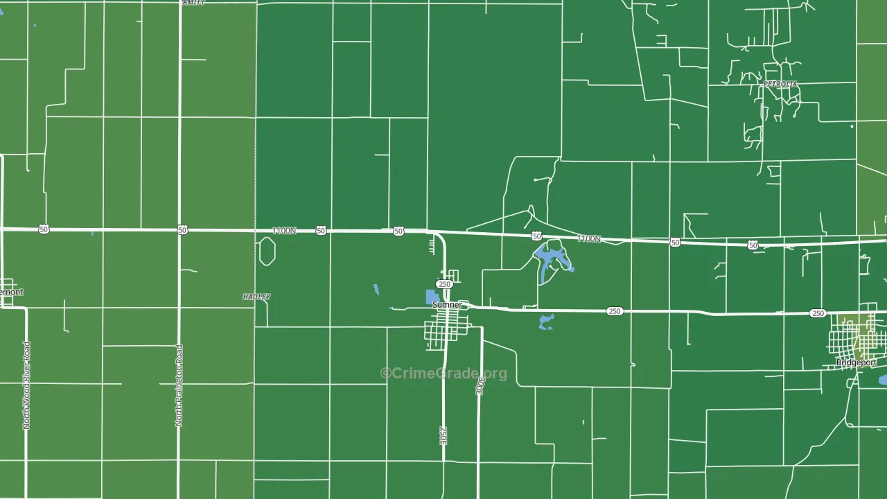 Sumner, IL Map of Vehicle Theft Rates