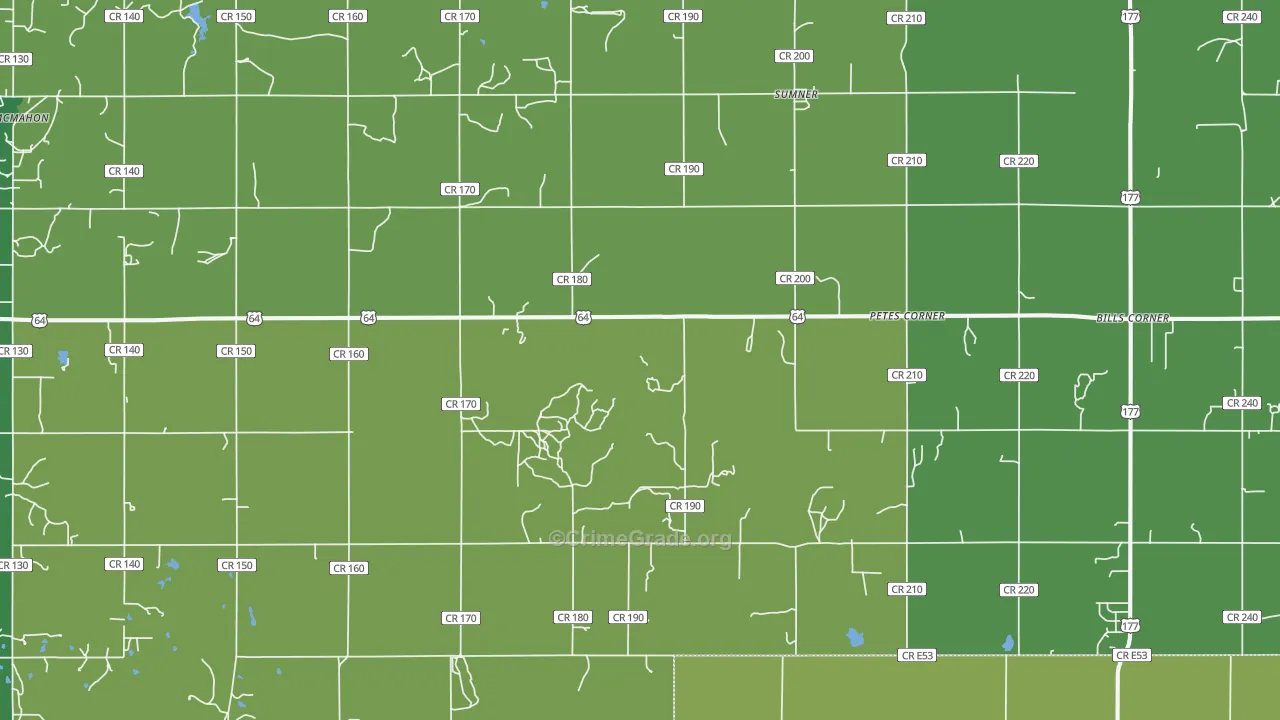 Sumner, OK Map of Vehicle Theft Rates