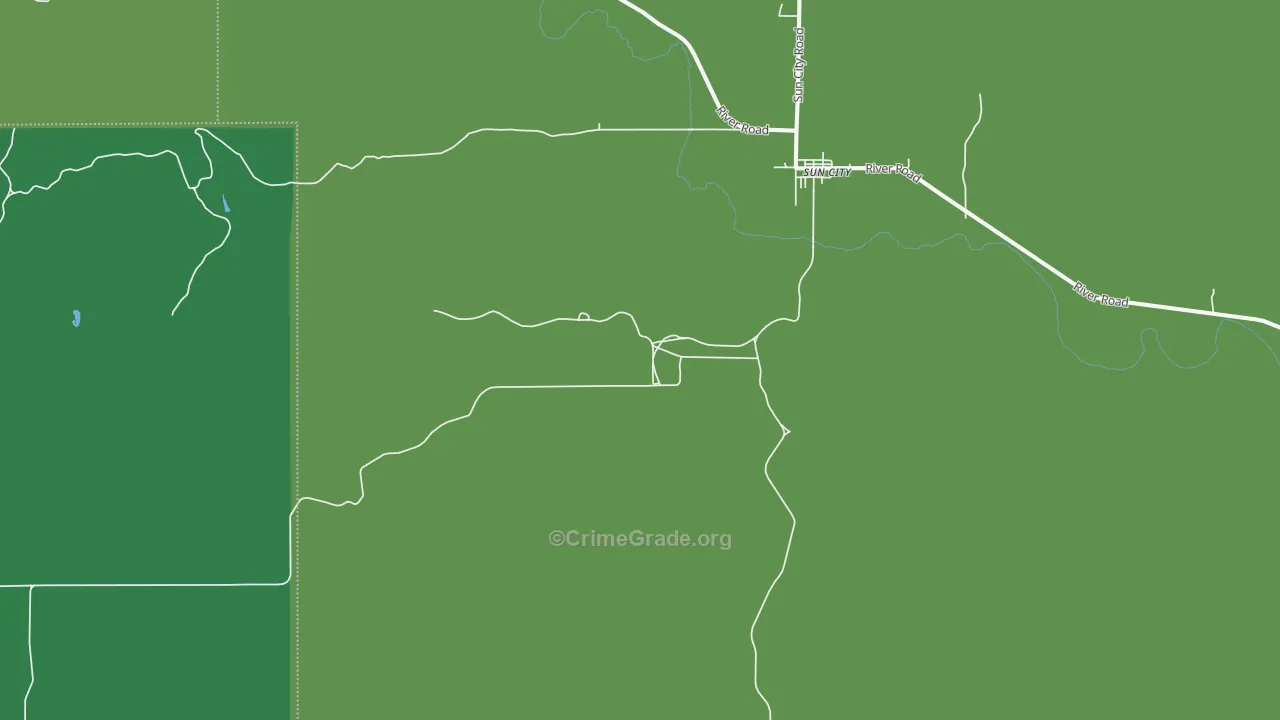 Sun City, KS Map of Vehicle Theft Rates