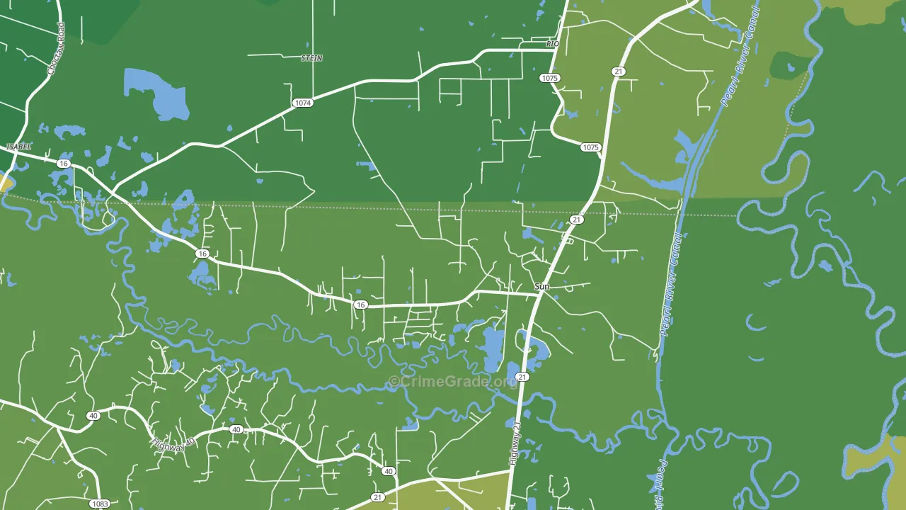 Sun, LA Map of Vehicle Theft Rates