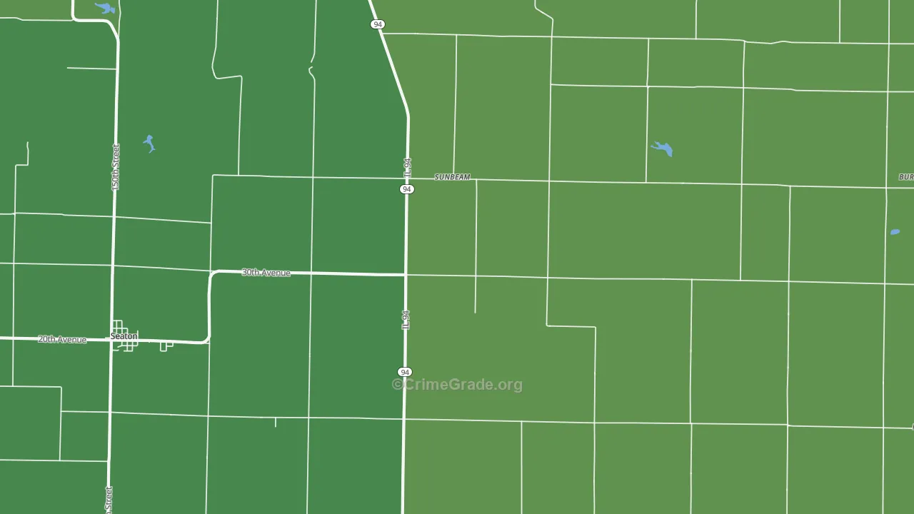 Sunbeam, IL Map of Vehicle Theft Rates