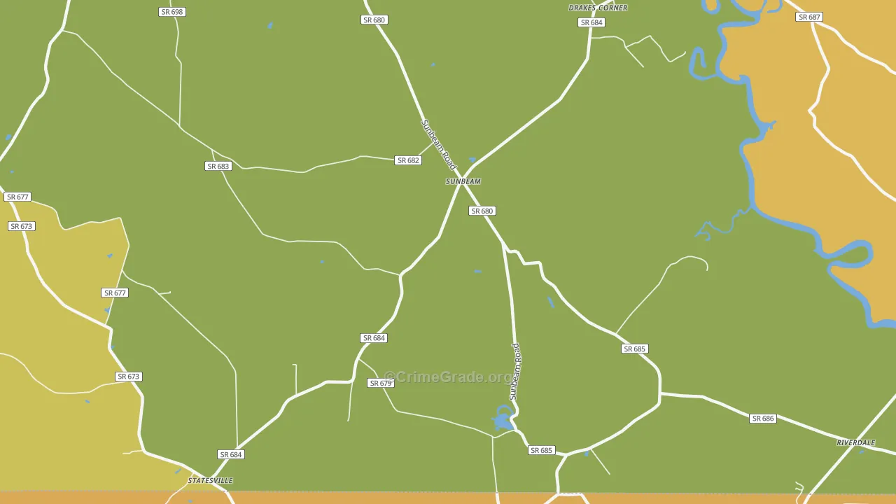 Sunbeam, VA Map of Vehicle Theft Rates