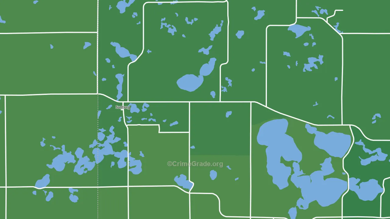 Sunburg, MN Map of Vehicle Theft Rates