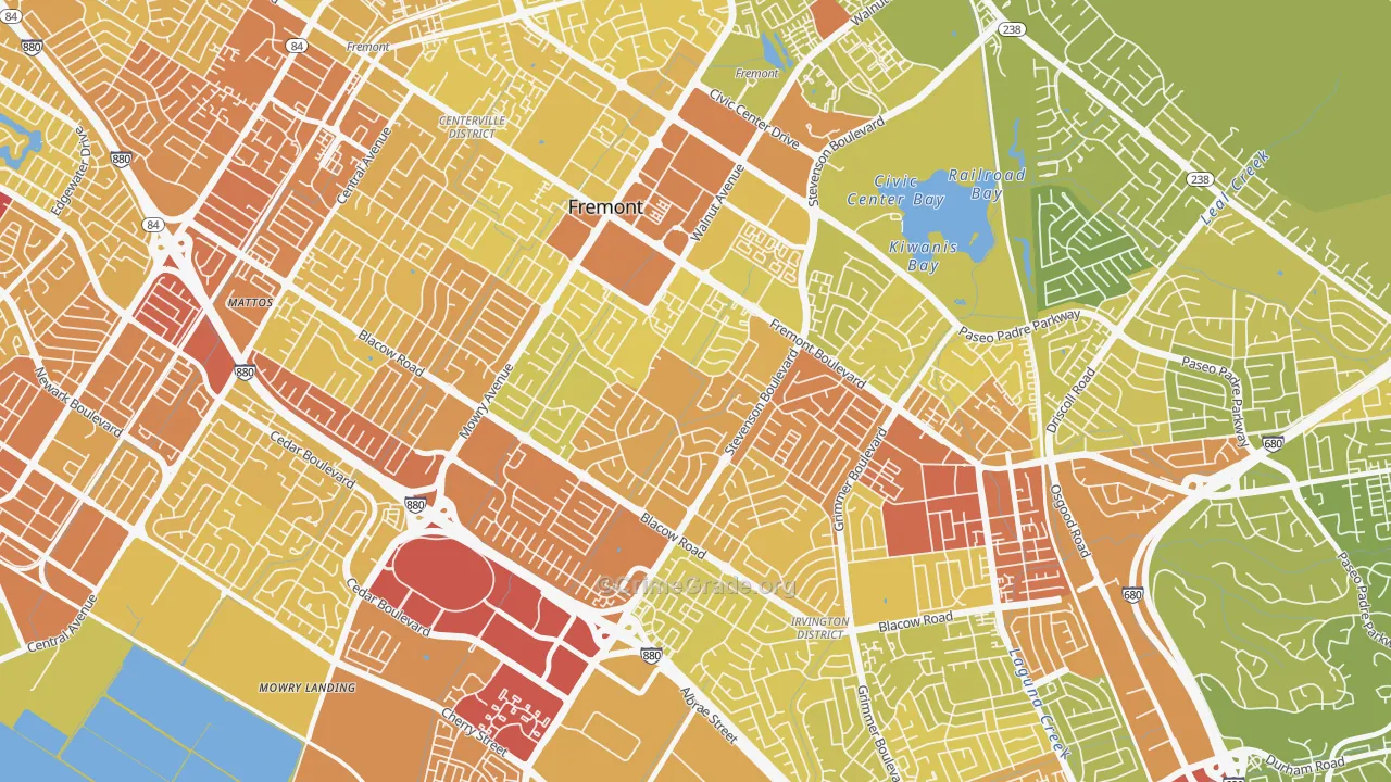 Sundale, Fremont, CA Map of Vehicle Theft Rates