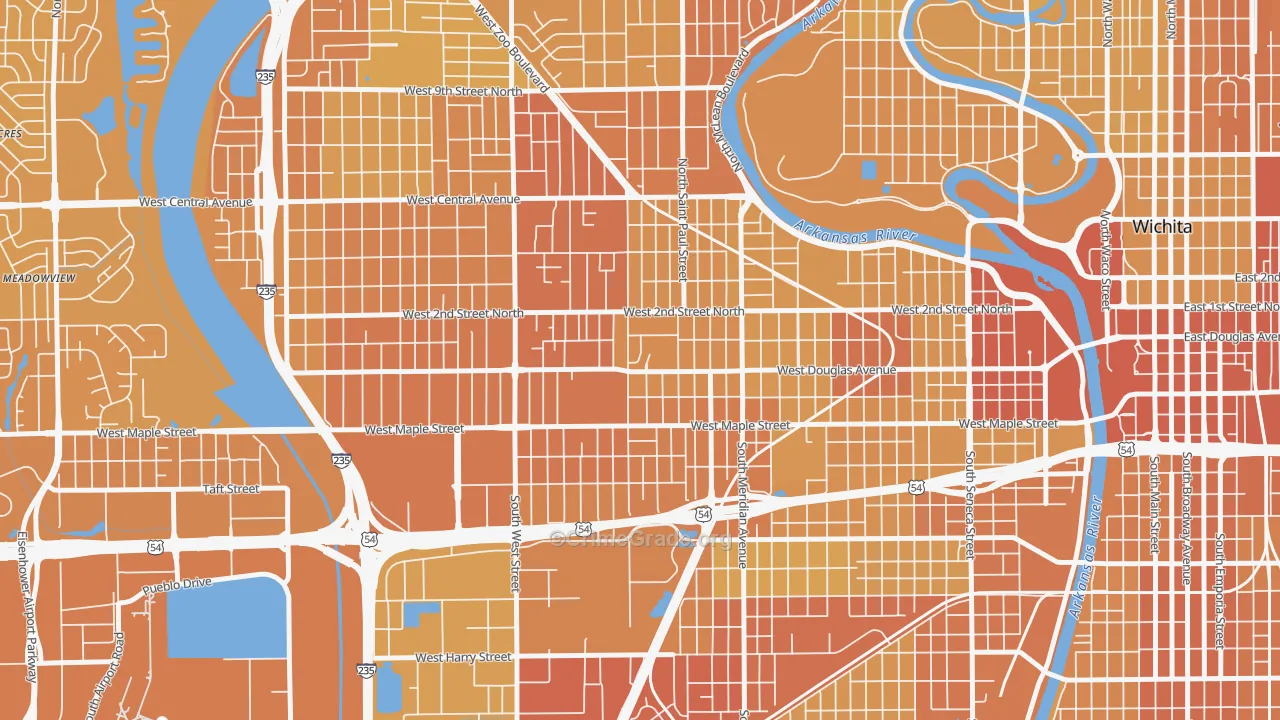 Sunflower, Wichita, KS Map of Vehicle Theft Rates