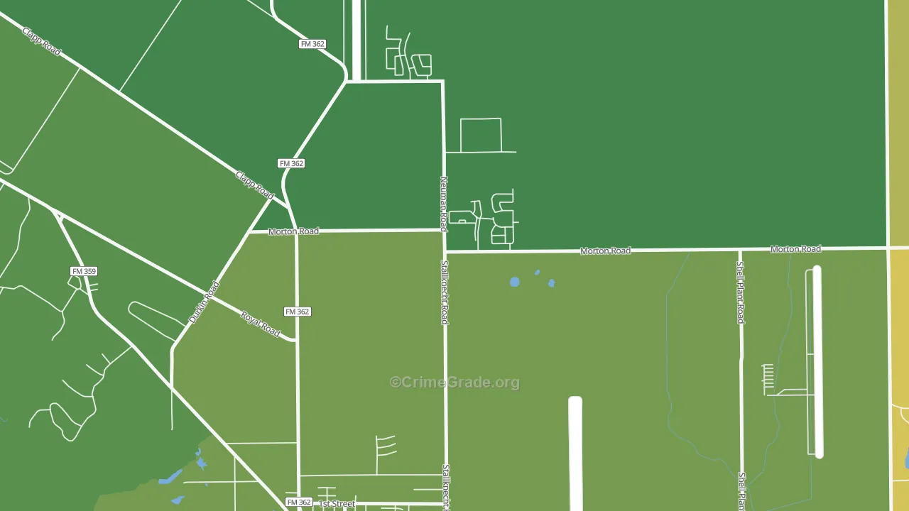 Sunny Side, TX Map of Vehicle Theft Rates