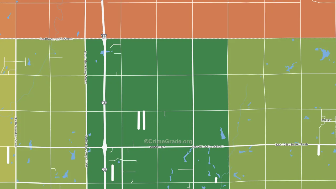 Sunnydale, KS Map of Vehicle Theft Rates