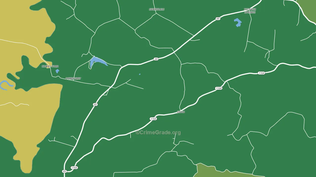 Sunnydale, KY Map of Vehicle Theft Rates