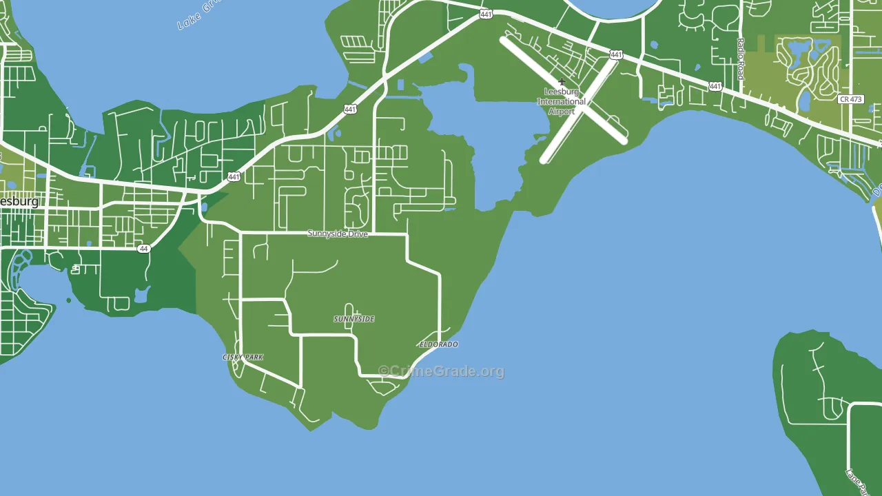 Sunnyside, FL Map of Vehicle Theft Rates