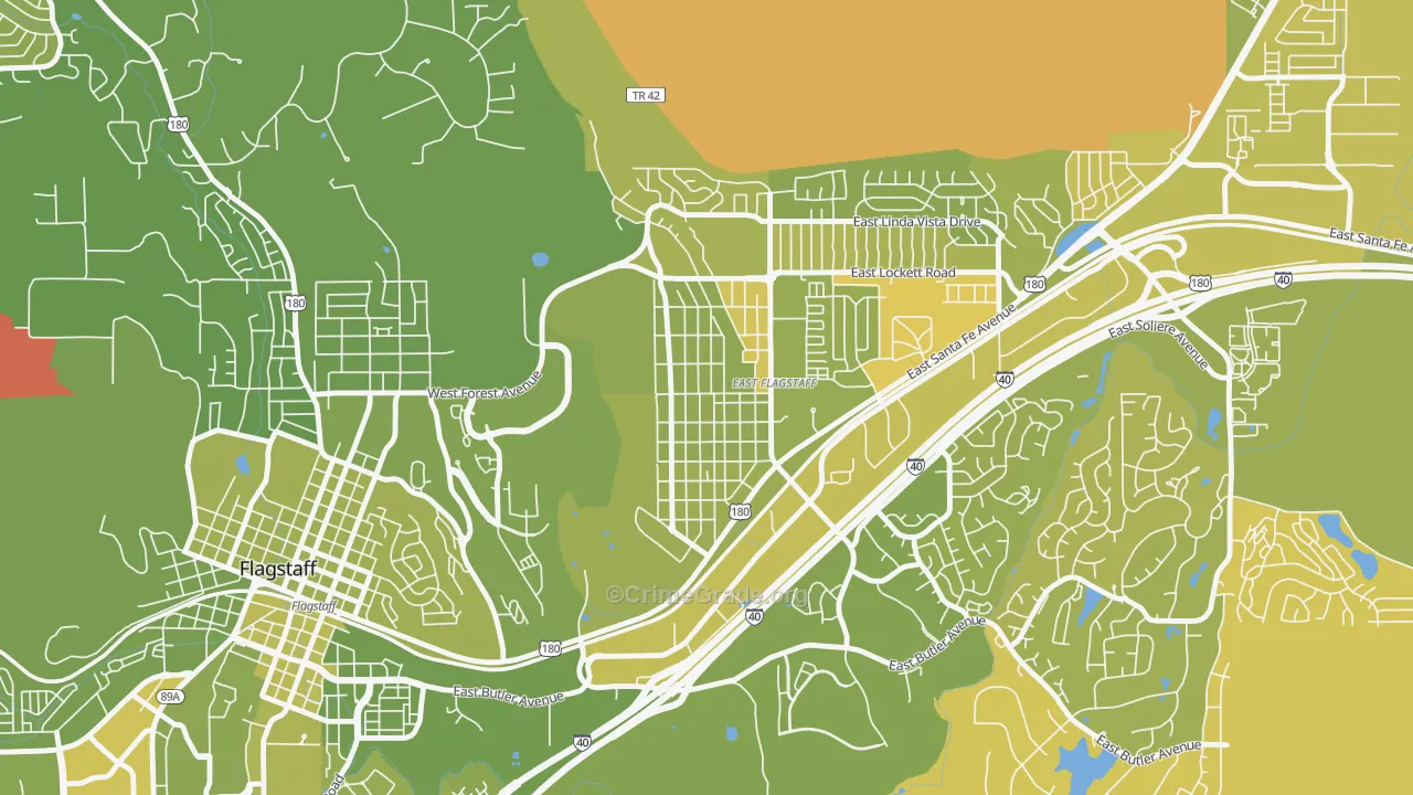 Sunnyside-Flagstaff, Flagstaff, AZ Map of Vehicle Theft Rates