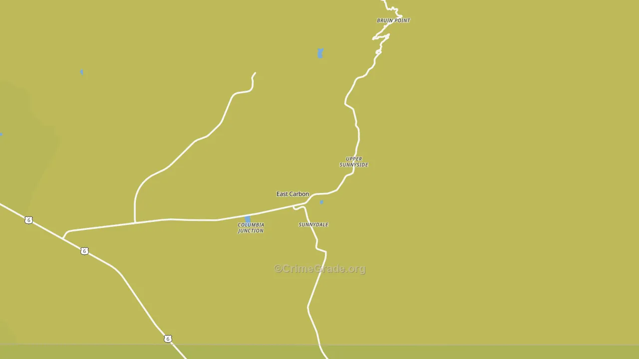 Sunnyside, UT Map of Vehicle Theft Rates
