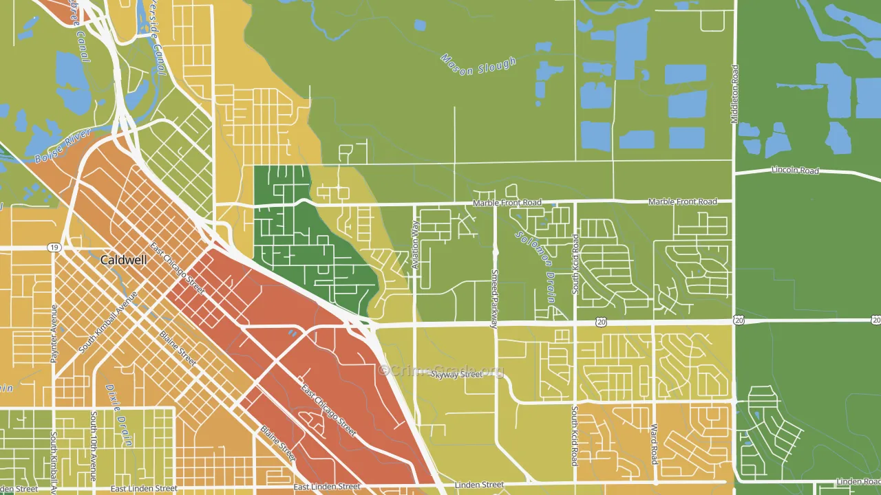 Sunnyslope, ID Map of Vehicle Theft Rates