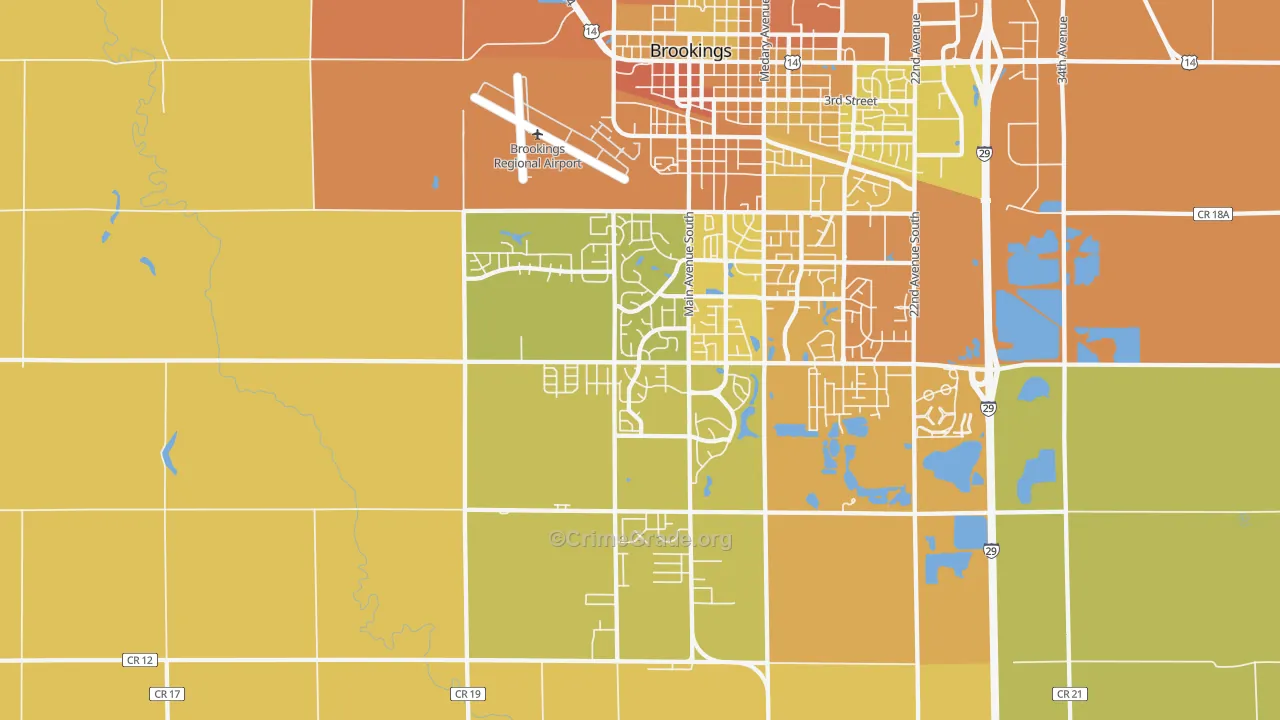 Sunnyview, SD Map of Vehicle Theft Rates