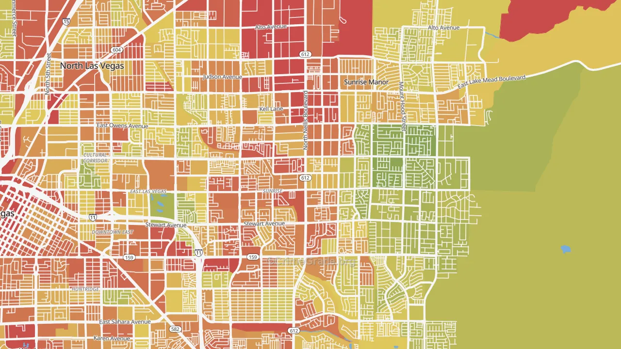 Sunrise Manor, NV Map of Vehicle Theft Rates
