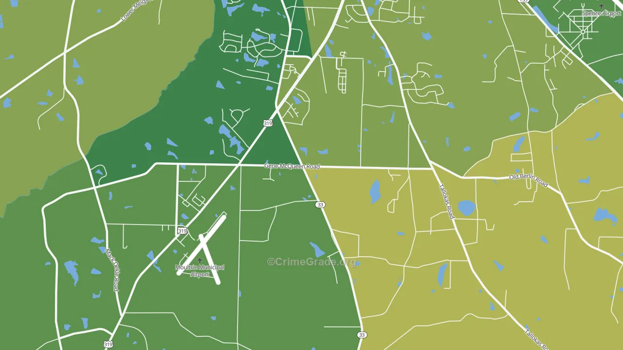 Sunset, GA Map of Vehicle Theft Rates