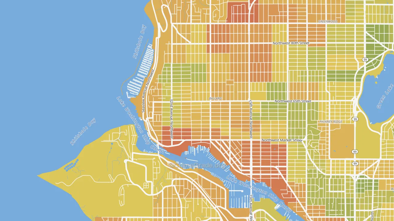 Sunset Hill, Seattle, WA Map of Vehicle Theft Rates