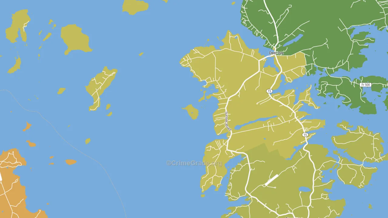 Sunset, ME Map of Vehicle Theft Rates