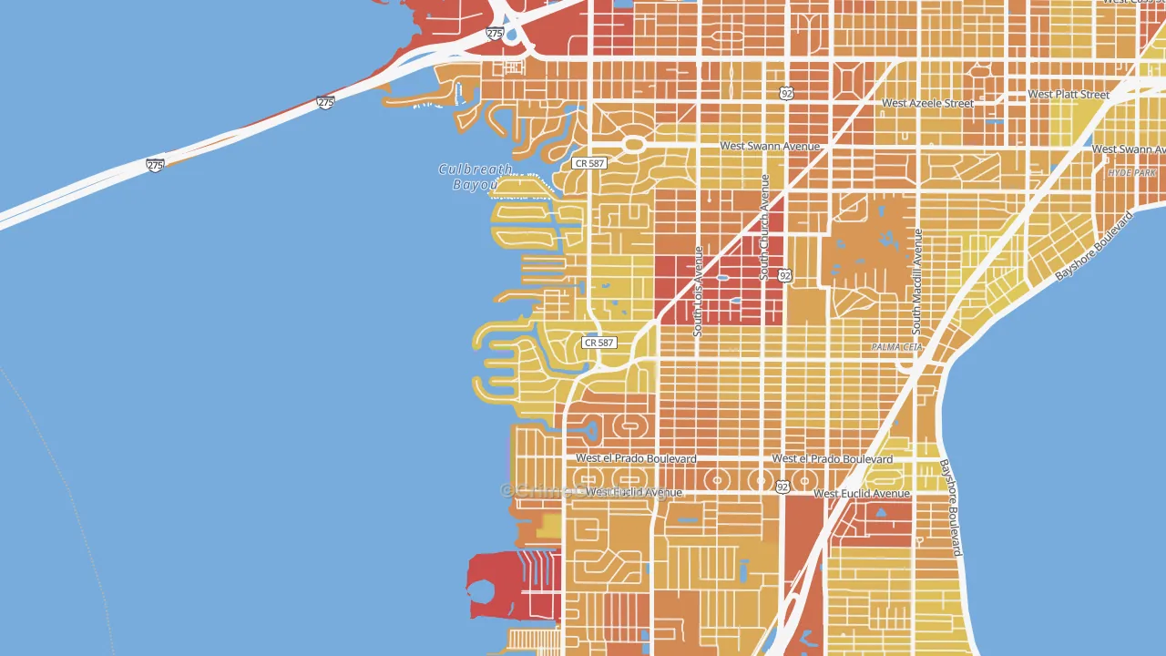 Sunset Park, Tampa, FL Map of Vehicle Theft Rates