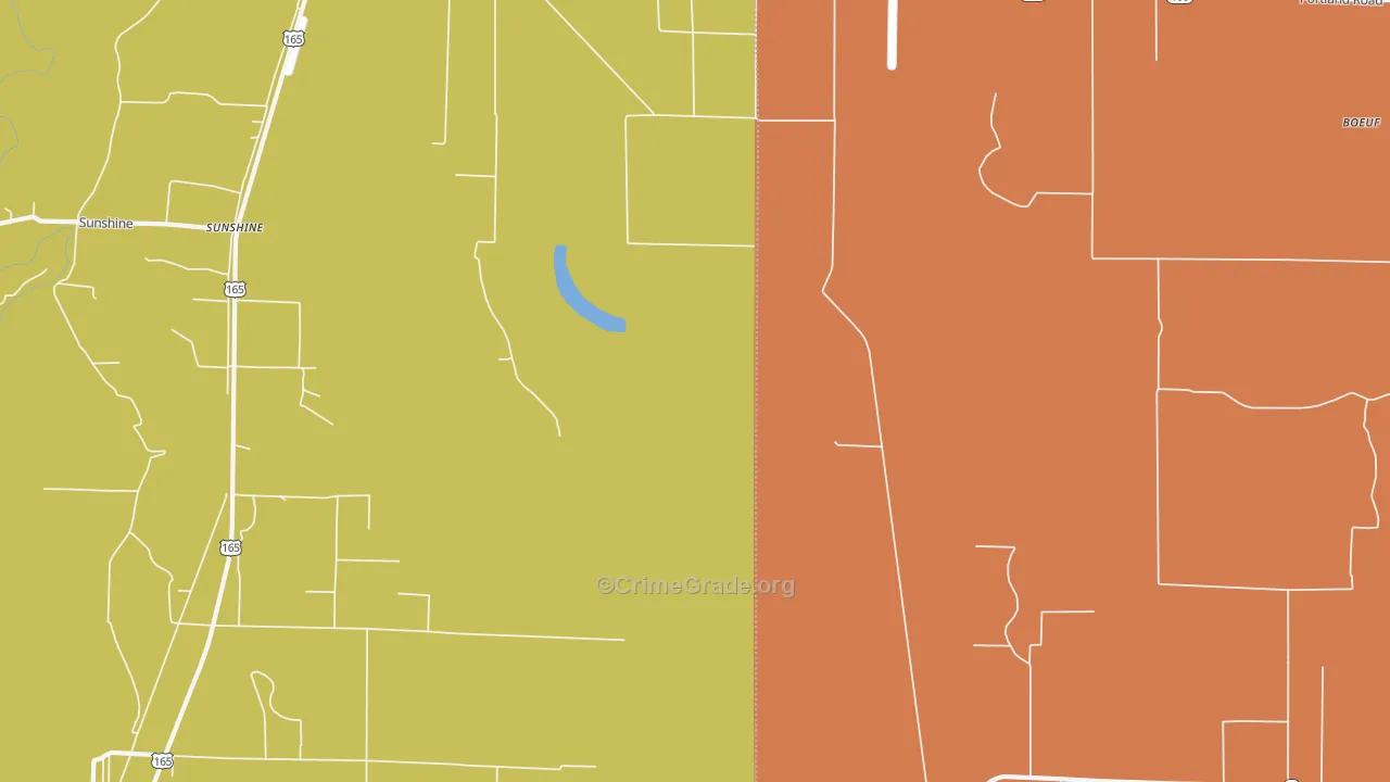 Sunshine, AR Map of Vehicle Theft Rates
