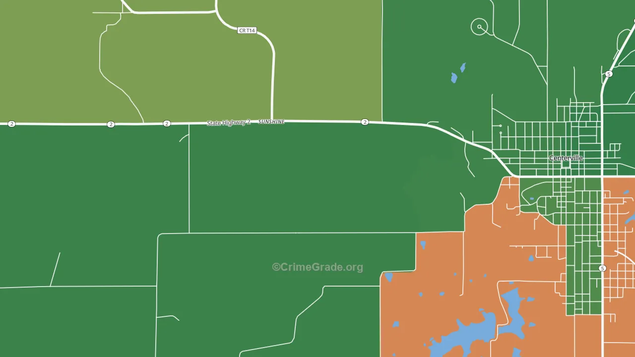 Sunshine, IA Map of Vehicle Theft Rates
