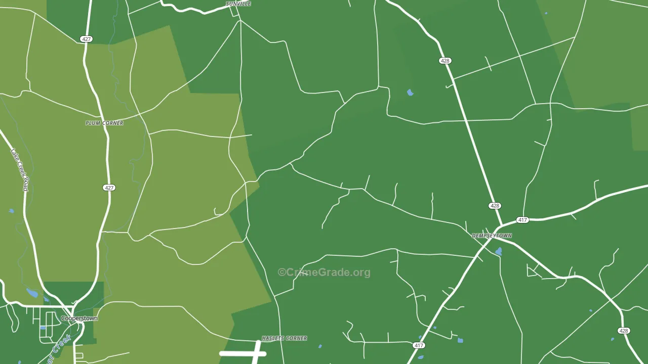 Sunville, PA Map of Vehicle Theft Rates