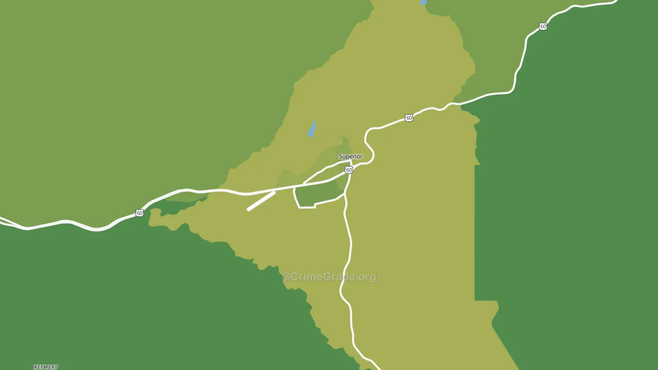 Superior, AZ Map of Vehicle Theft Rates