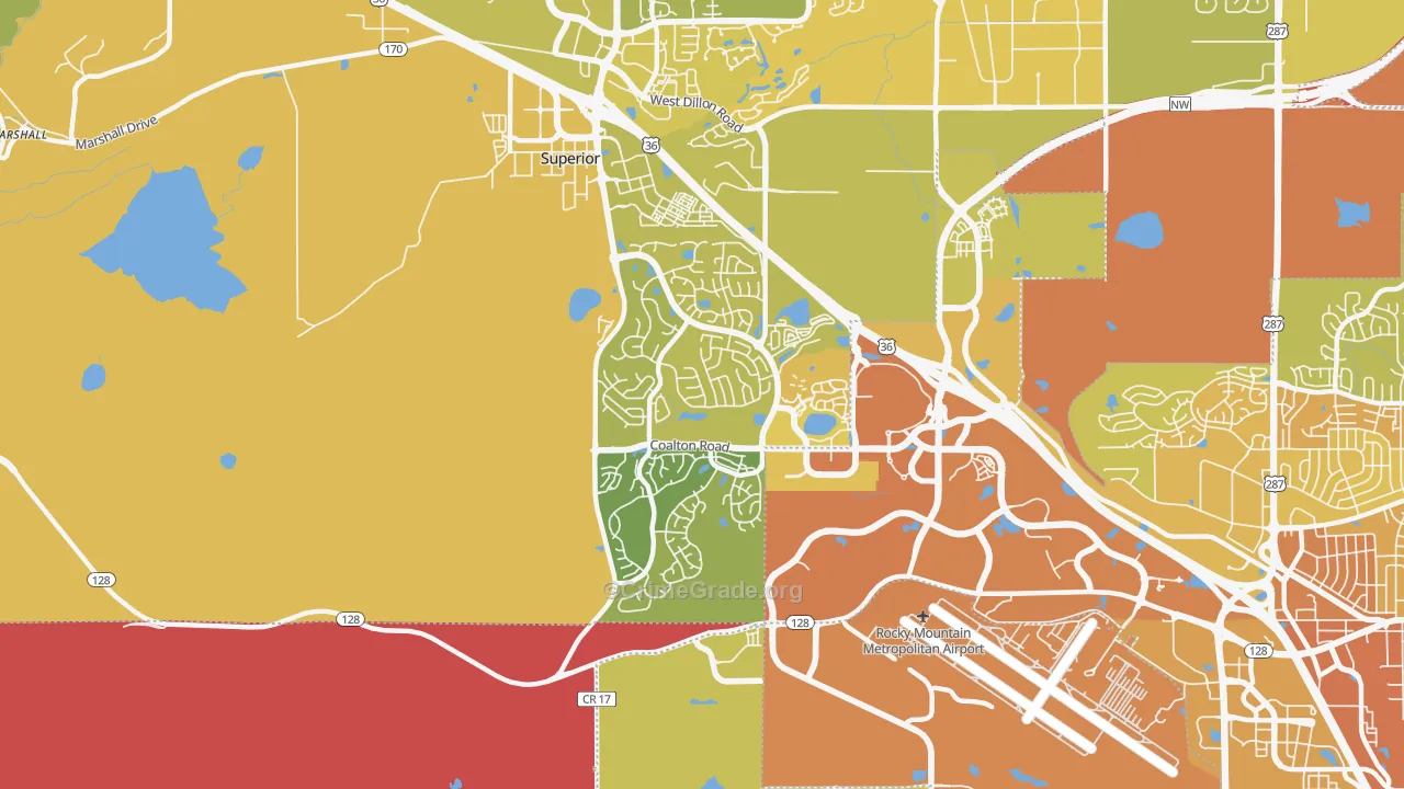 Superior, CO Map of Vehicle Theft Rates