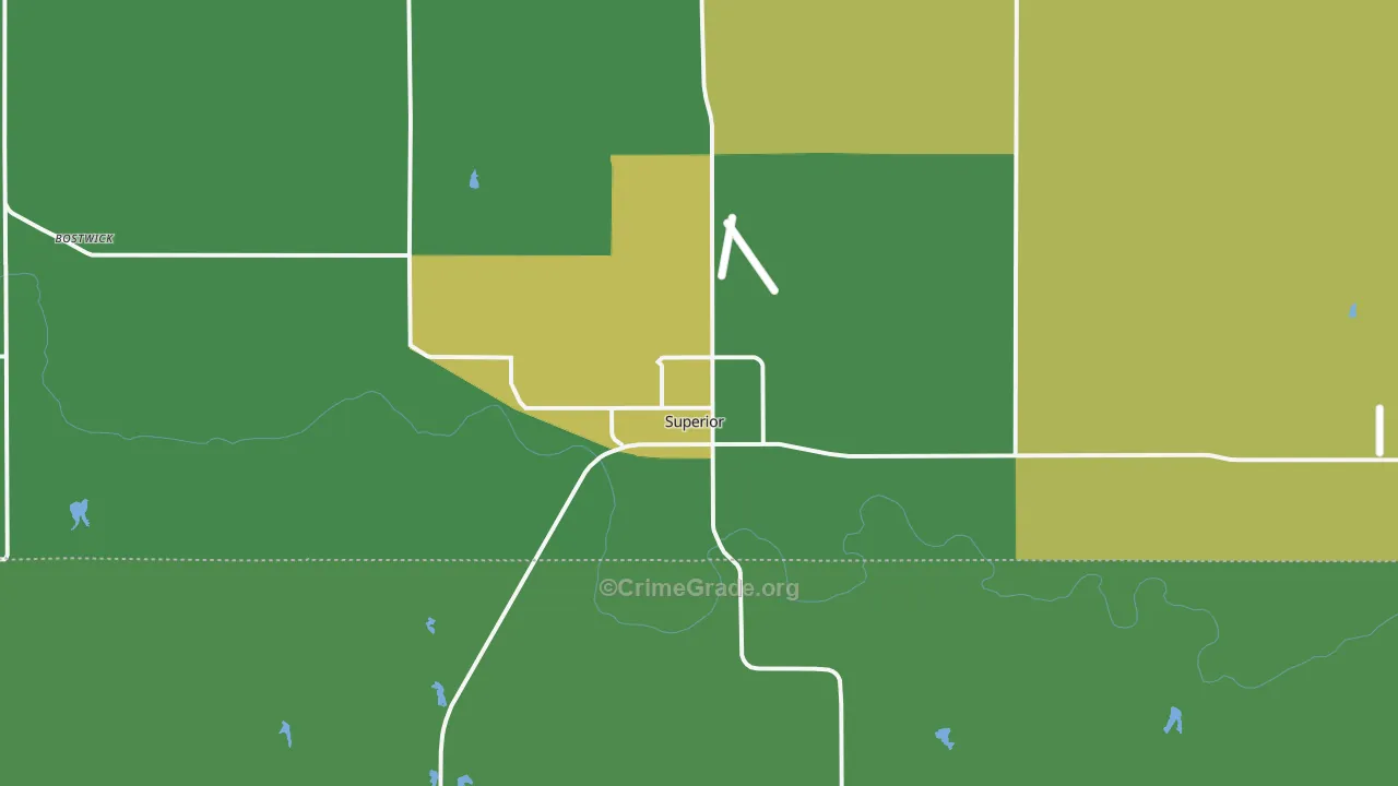 Superior, NE Map of Vehicle Theft Rates