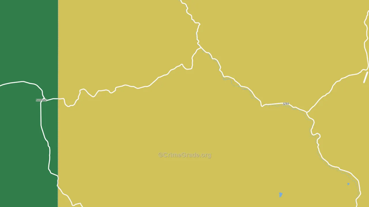 Suplee, OR Map of Vehicle Theft Rates