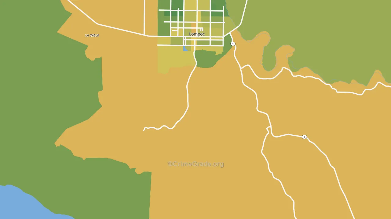 Surf, CA Map of Vehicle Theft Rates