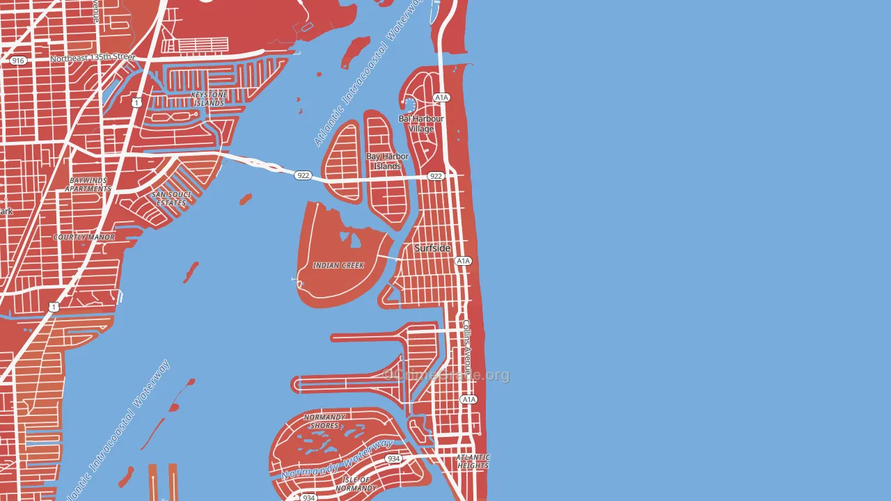 Surfside, FL Map of Vehicle Theft Rates