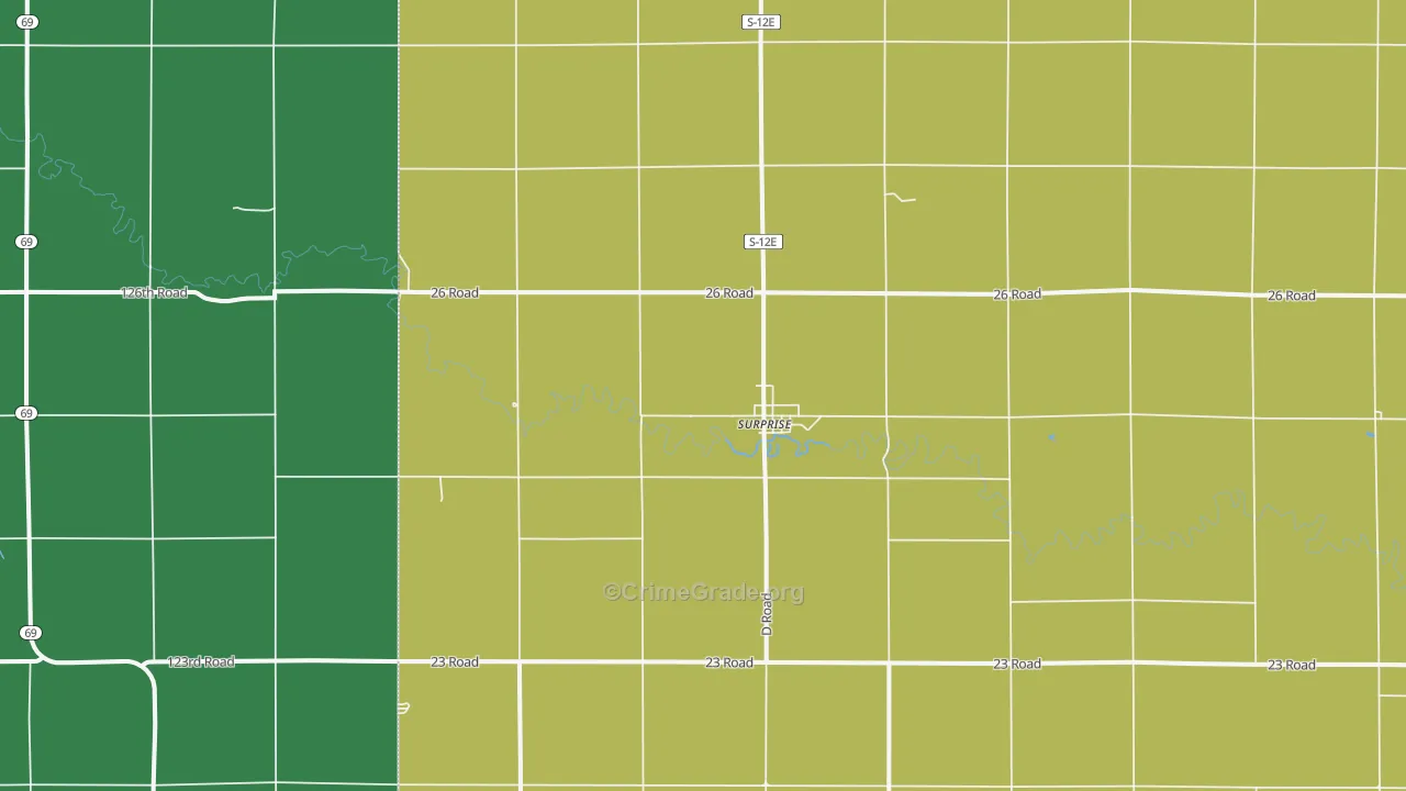 Surprise, NE Map of Vehicle Theft Rates