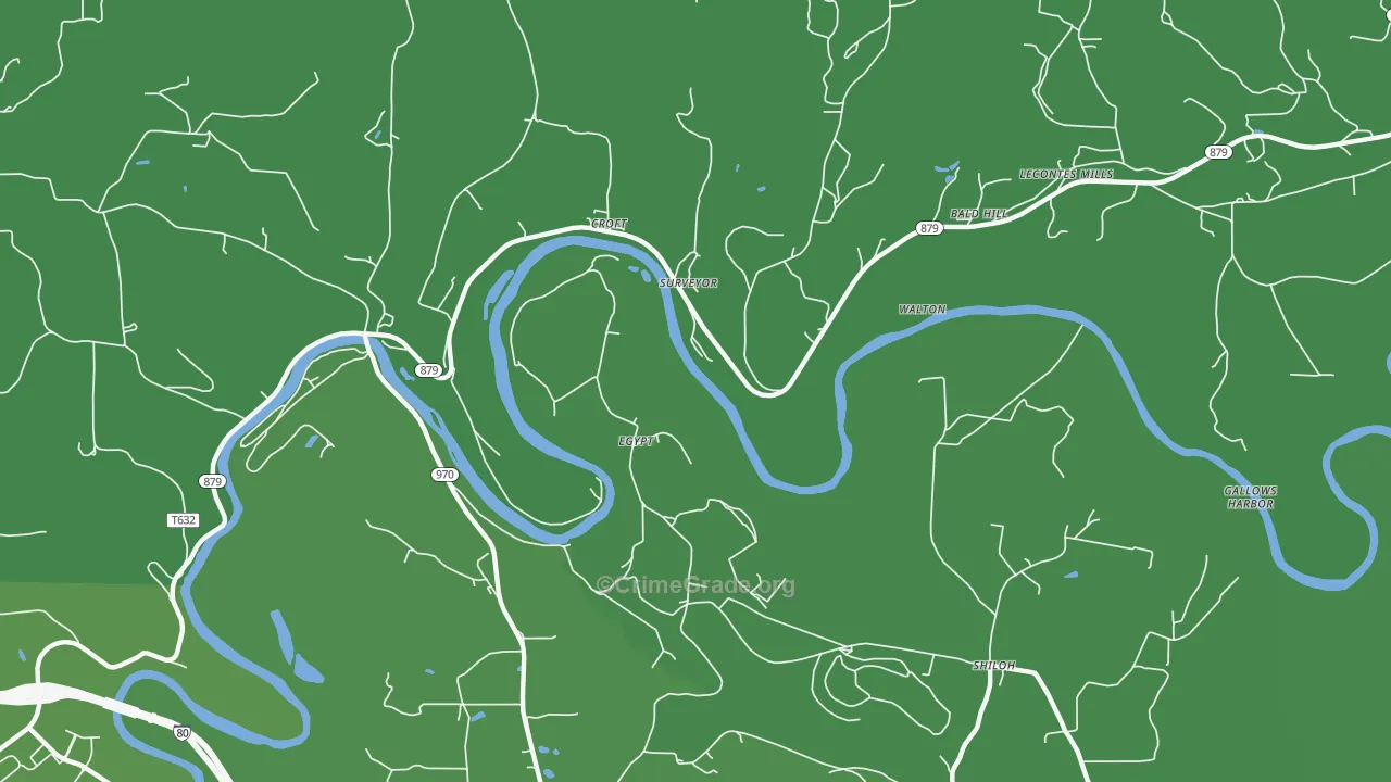 Surveyor, PA Map of Vehicle Theft Rates