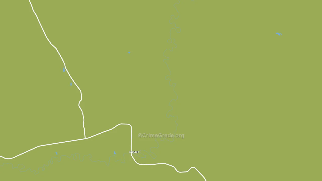 Sussex, WY Map of Vehicle Theft Rates