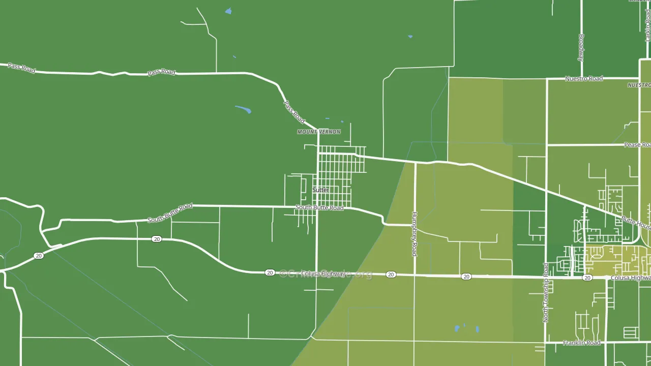 Sutter, CA Map of Vehicle Theft Rates