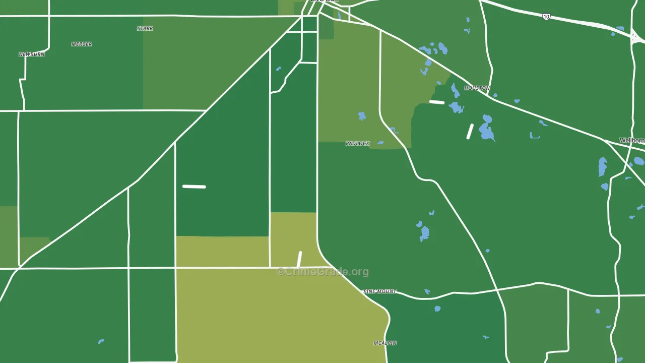 Suwannee County, FL Map of Vehicle Theft Rates