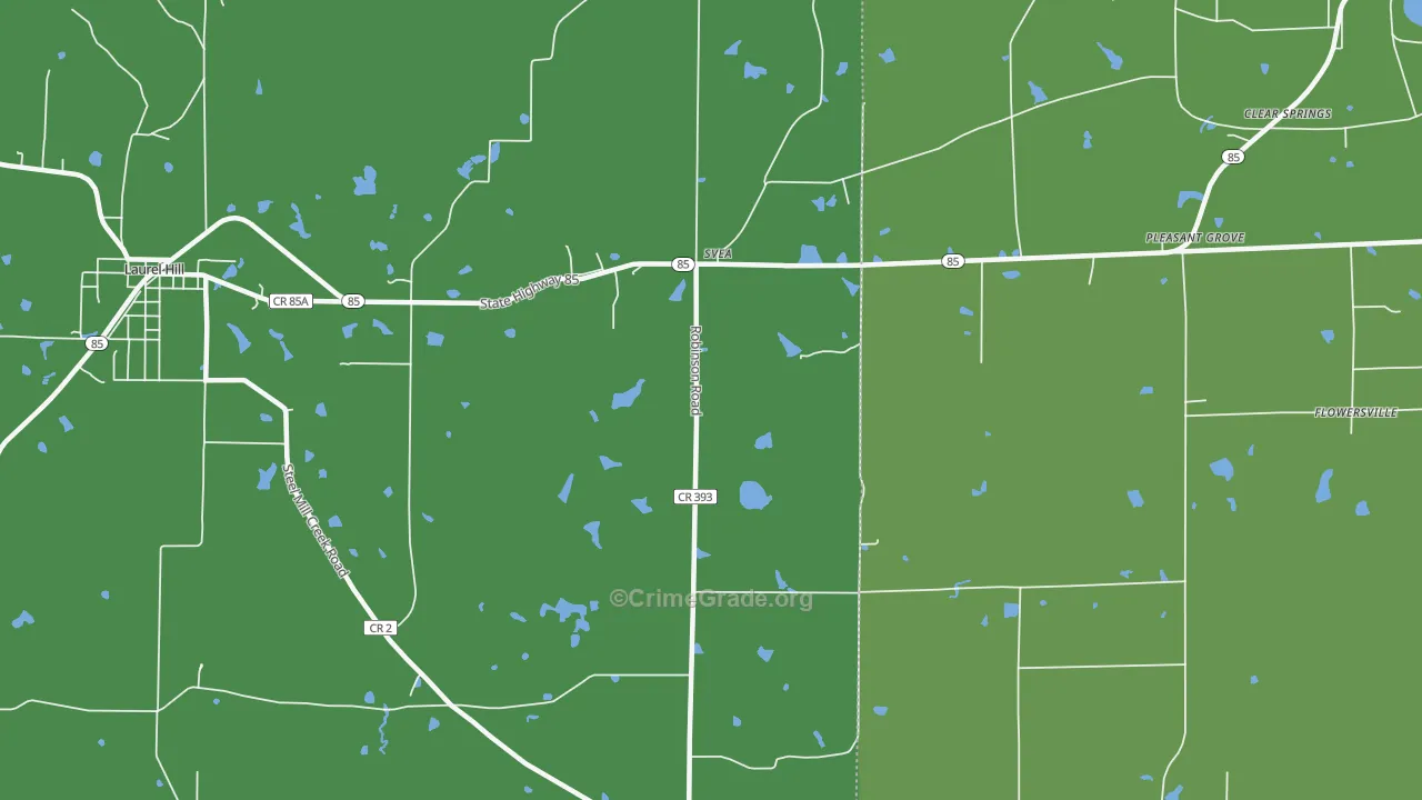 Svea, FL Map of Vehicle Theft Rates