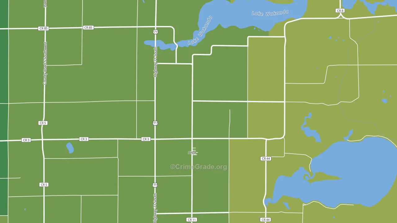 Svea, MN Map of Vehicle Theft Rates