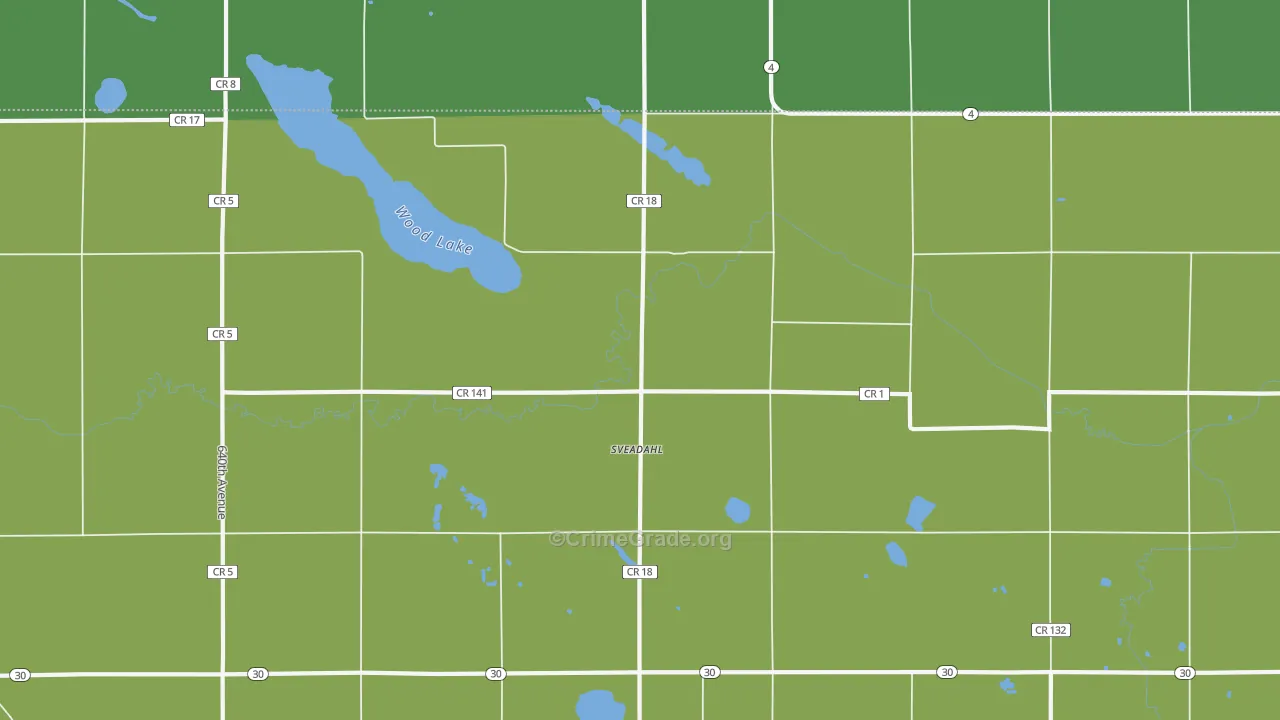 Sveadahl, MN Map of Vehicle Theft Rates