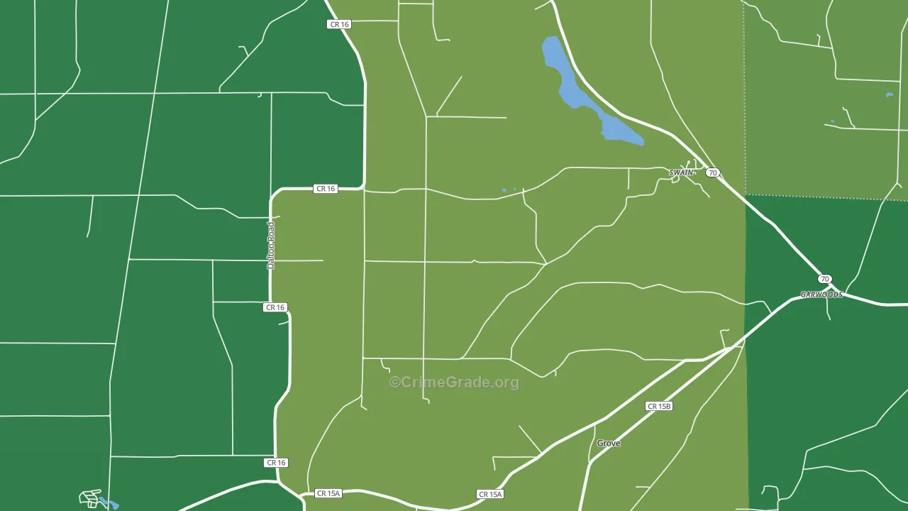 Swain, NY Map of Vehicle Theft Rates